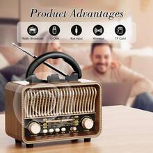 Retro Portable Radio, AM/FM/SW Multi-Band, USB Charging + TF Card Playback, With External Antenna, Outdoor Emergency Personal Radio, Mini FM Receiver - Maroon - View 4