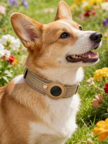 Pet Collar, Anti-Lost GPS Tracking Dog Collar, Reflective Nylon Adjustable Pet Collar With Airtag Protective Case, Screwdriver Included - Multicolor - View 2