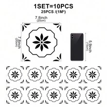 OUTANA PVC自粘瓷砖贴纸,无需工具即可移除,安装和清洁方便,适用于浴室、卧室、厨房、书房、客厅、玄关、电视背景墙、橱柜、出租房、度假屋等。 - 多款 - 查看 19