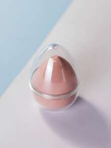 1pc Dry & Wet Dual-Use Makeup Sponge Makeup Sponge Makeup Puff (With Egg-Shaped Storage), Multicolor Latex-Free Reusable Washable Soft Flawless Makeup Applicator For Powder, Liquid, Makeup Design, Travel Essential - Coral Pink - View 4