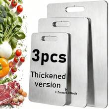 1.2mm Thick 3-Piece Kitchen Cutting Board Set, With Hanging Hole Handle, Double-Sided Chopping Board, Crack-Resistant Durable, Outdoor Camping Housewarming Gift - 3pcs Thickened Version - View 1