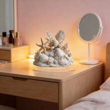 1pc Ocean Theme Acrylic Display Stand With Seashells & Coral, Transparent Desktop Decor, Room Decoration And Gift - A - View 3
