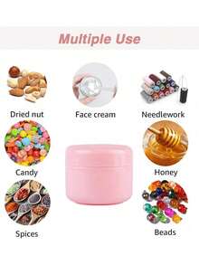 5/10 Hũ kem màu hồng, chai đựng kem mỹ phẩm bằng thủy tinh rỗng có thể tái sử dụng, hộp đựng mỹ phẩm rỗng, lọ đựng mẫu mỹ phẩm, có lớp lót, thích hợp đựng kem dưỡng ẩm, phấn mắt và sữa dưỡng thể trang điểm. - Nhiều màu - Xem 5