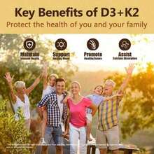 Supplement Vitamin D3 & K2, 250 Veggie Softgels |       2-In-1 Formula (5000  D3 + 100mcg K2 MK7) |       Supports Healthy Bones, Teeth, Heart, & Immune System |       Nutrition & Healthcare Supplement Dietary Edible Fitness - 3件 - 查看 7