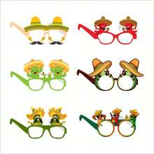 6pcs Paper Mexican Carnival Party Photo Booth Props Glasses, Paper Photo Booth Props - View 6