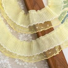 Tela de encaje de gasa plisada azul, accesorios de costura de cinta, 5cm de ancho, manualidades de vestido, decoración, recorte, accesorios de costura - 5 cm de ancho - Ver 2