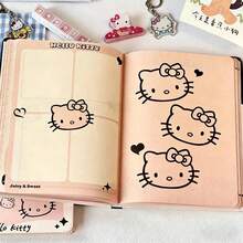 Sổ tay bìa cứng SANRIO A5 hình hoạt hình dễ thương, 96 trang, có nơ, sổ nhật ký chủ đề với các trang màu sắc bắt mắt. - Nhiều màu - Xem 4