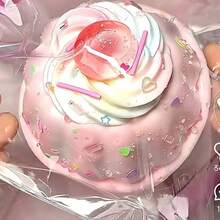 1个奶油草莓布丁硅胶挤压玩具，慢回弹可爱减压音乐玩具，生日/圣诞节/万圣节/复活节礼物，完美礼物 - 彩色 - 查看 5