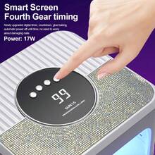 豪华UV LED美甲灯，SUN L5 45 LED快速固化美甲灯，带磁性底座，是女士和美甲爱好者的理想礼物 - 白色 - 查看 3