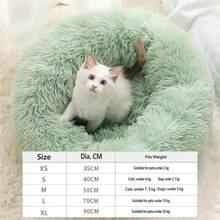1pc Small Plush Round Pet Bed, Warm & Breathable, Suitable For Small Cats & Dogs, Solid Color Small Dog/Cat Bed For All Seasons, Warm For Small Pets Like Small Dogs, Cats, Small Rodents, Machine Washable, Not Suitable For Medium/Large Animals - Green - View 11