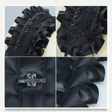 Băng đô cài tóc phong cách Gothic Lolita mới, họa tiết trái tim, ruy băng, phụ kiện cosplay ren xếp nếp kèm kẹp tóc dành cho nữ. - Nhiều màu - Xem 10
