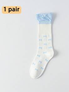 1 par de calcetines hasta la rodilla para mujer, calcetines delgados y ligeros de estilo universitario que estilizan las piernas para primavera/verano, versátiles para usar con faldas - Multicolor - Ver 15