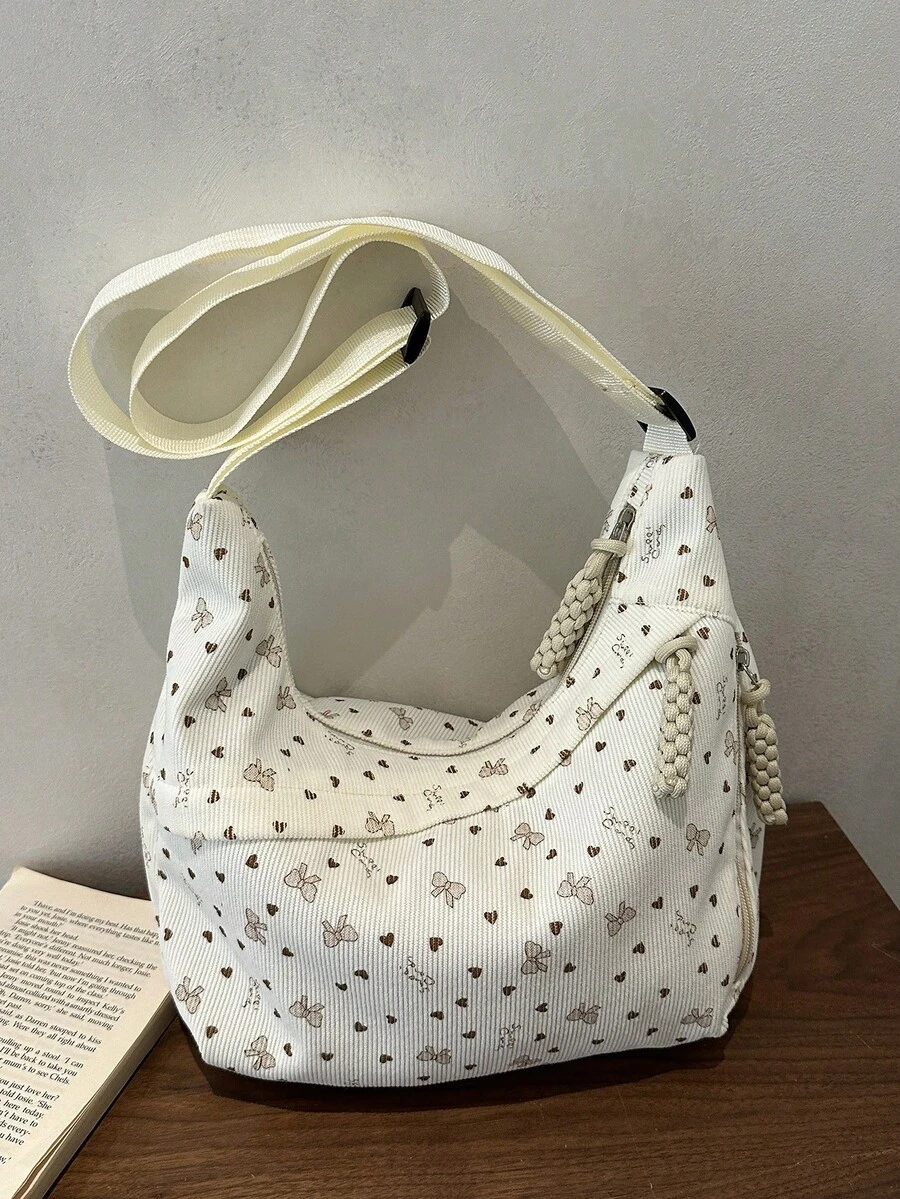 Túi xách đeo chéo/đeo vai họa tiết da báo đa năng, phong cách Hàn Quốc Thu/Đông 2025, dành cho nữ. - trắng - Xem 1