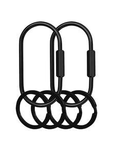 Móc khóa carabiner hai vòng vít, móc chìa khóa kim loại đa chức năng, móc chìa khóa kim loại chống thất lạc an toàn, móc chìa khóa xe hơi thời trang, thích hợp để treo túi xách, ngoài trời, du lịch và làm quà tặng, quà tặng độc đáo cho sinh nhật, ngày lễ, tiệc tùng, tựu trường, Ngày của Cha. - Nhiều màu - Xem 6