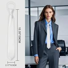 Women's Black Tie, Pre-Tied Women's Tie, Adjustable Women's Zipper Tie, Suitable For Office, School, And Parties. - 酒紅色 - 查看 4