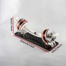 DC12V DIY High-Tech Gravity Ball Oscillator Model, Curved Ball Oscillator Home Decor, Science Gift, Curved Ball Oscillator, Curved Accelerator High-Tech Oscillator Creative Gift Home Decor, Gravity Principle Teaching, Semi-Circular Accelerator Model, Curved Ball Oscillator Model, Advanced Oscillator, DIY Science Gift - Black - View 5