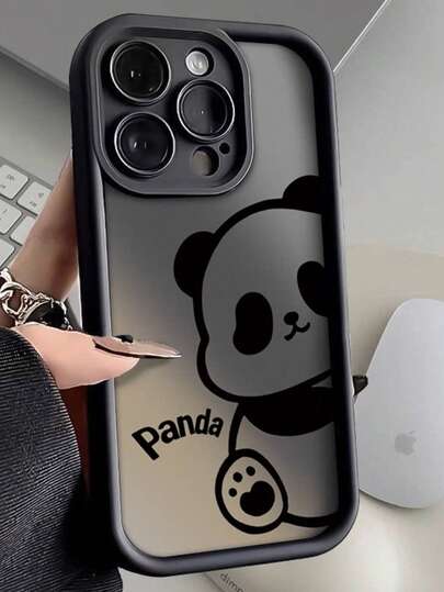 1 chiếc ốp lưng điện thoại cao cấp in hình gấu trúc đen trắng chuyển màu gradient, viền nổi, chống sốc, được phủ UV, phù hợp với 17, 16, 15, 14, 13, S26, S25, S24, Honor 400Lite, 200Pro, Honor A5, X9, X8, X6, 9X, Smart 6/7/8/9/10, 14T, 15T Pro, Note 15 Pro+, Galaxy A57 5G