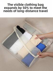 1个7格/10格旅行收纳袋，适用于行李箱、旅行内衣、内衣、衣物包装袋，抽绳开口整理袋，悬挂式收纳袋 - 彩色 - 查看 8