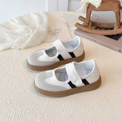 Zapatos deportivos tipo Mary Jane para niñas pequeñas/niñas pequeñas, zapatos de entrenamiento retro casual alemán, zapatos escolares de suela blanda con , talla 26-37