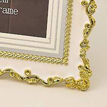 1pc European Retro Carved Picture Frame Drip Glue Picture Frame, Light Luxury Gold And Silver Desktop Display Table 6-Inch Desktop Photo Display Rack Home Decoration, Can Also Be Given As Birthday Gifts, Holiday Gifts To Friends And Family (Inner Lining Paper Is Randomly Shipped) - beraneka warna - View 10