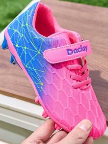 Tacos de fútbol con cordones degradados para niños y niñas - Rosa Fucsia - Ver 10