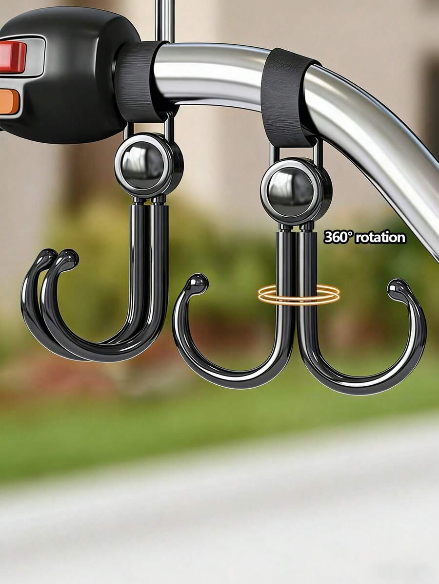 2pcs Electric Bike Hooks, No Drilling Multi-Function Hooks, Universal For Bicycle, Motorcycle, Helmet, Motorcycle Accessories, Accessory Storage, Car Organizer - Hook Up - View 1