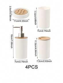 1/2/4 Chai đựng xà phòng lỏng nắp gỗ có thể nạp lại để đựng nước rửa tay, kem dưỡng da - Đa năng cho nhà bếp, phòng tắm, phòng ngủ, phòng khách Trang trí phòng tắm tại nhà Trang trí mùa thu Trở lại trường - màu đen - Xem 18