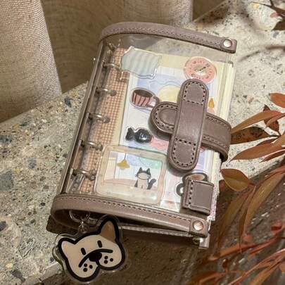 皮革透明M5活页夹日式学生高档便携式日记本，返校用品，学习用品，开学第一天