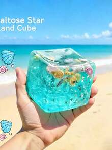 Ocean-Themed Sensory Squeeze Toy - Malta Sugar Block, Decorated With Cartoon Seashells, Conches, Fish Schools And Ice Cream Elements, Effectively Relieves Anxiety. Suitable For Outdoor Spaces And Office Environments, Providing Stress Relief Anytime. As A Cute Desktop Decor, It Makes A Perfect Party Or Holiday Gift! - 彩色 - 查看 6