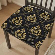 2/4/6 pièces Housses de coussin de siège stretch à motif totem vintage, Housses de chaise, Convient pour la décoration de la maison, le salon, la salle à manger, le jardin, l'hôtel, les événements, Matériau polyester lavable, Protecteur de coussin de siège de chaise - Multicolore - Voir 1