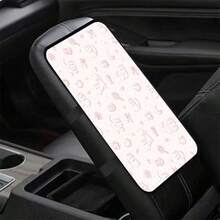 1 miếng đệm lót hộp tay vịn trung tâm xe hơi in hình mèo con màu hồng. - mèo con - Xem 3