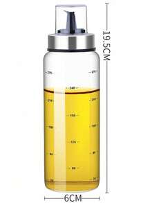 1pc Glass Oil Dispenser & Vinegar Bottle & Sauce Container Water Pouring Outlet, Kitchen Accessories - Clear - View 16