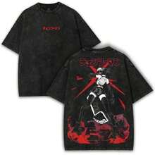 Valentine Shirts  25 Japan New Anime  Reze Printed T-Shirts Men 1Women Washed Vintage Fashion Tees Oversized Harajuku Male Short Sleevesummer Outfits For Womenmens Clothes - màu đen - Xem 1