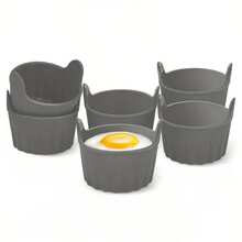 6pcs/Set Multi-Function Air Fryer Baking Cups, Non-Stick Round Muffin/Pie Molds, Reusable, Evenly Heated And Easy Release, Striped Texture Design, Suitable For Cake Making - Multicolor - View 11