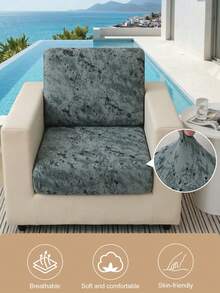 1 chiếc vỏ gối sofa bằng lụa in họa tiết vân đá cẩm thạch màu xanh lục bảo, độ co giãn cao, chống bụi, có thể giặt được, phù hợp cho ban công, sân vườn, hồ bơi và nhiều dịp khác, bán lẻ từng chiếc. - Nhiều màu - Xem 10