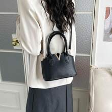 2026新款时尚优雅大容量通勤手提包，女士托特包单肩斜挎包 - 黑色 - 查看 5