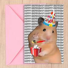 1 Thiệp chúc mừng sinh nhật hình chuột hamster ngộ nghĩnh kèm phong bì - Món quà đầu tiên dành cho người yêu thú cưng, dành tặng cháu gái, cháu trai và bạn thân. - Nhiều màu - Xem 11