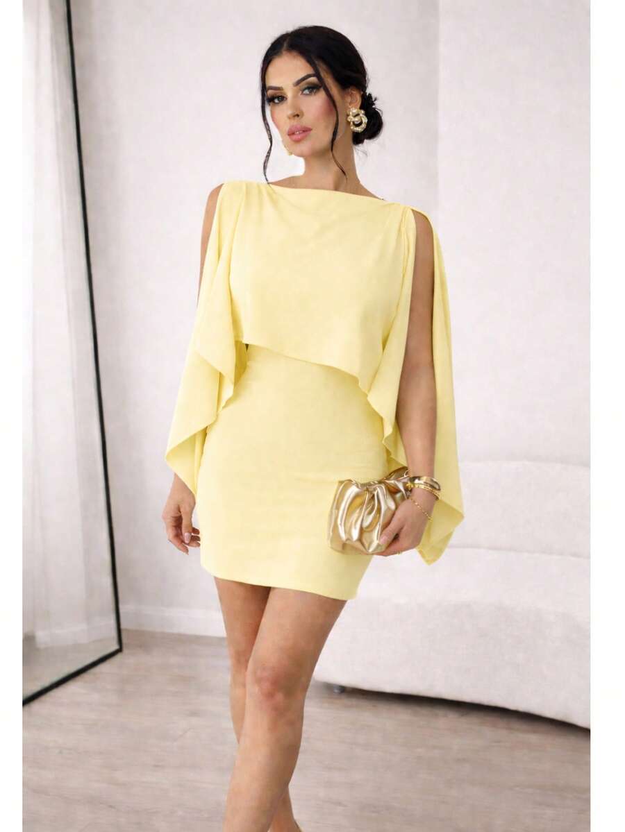 Evening Wedding Party Dress And Blouse Set - 黃色 - 查看 1