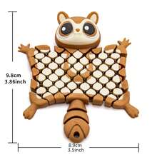 Hot Selling 3D Printed Flying Squirrel Plush Doll, Flexible Joints, Cute Interactive Desk Decor For Children - 飛鼠498 - 查看 5