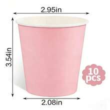 Conjunto de 10/30/50/100 copos de papel descartáveis rosa, ideais para bebidas quentes e frias, perfeitos para casamentos, festas, piqueniques, churrascos, viagens e eventos. Copos coloridos para água, ideais para piqueniques e festas de fim de ano, aniversários, reuniões familiares, encontros de turma e piqueniques ao ar livre. - Rosa - Ver 15