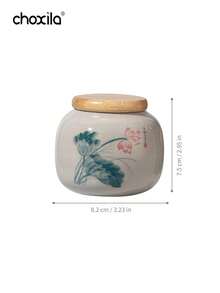 choxila 1pc Ceramic Tea Canister, Tea Storage Jar, Airtight Container, Traditional Chinese Home Decor Storage Vessel, Porcelain Tea Caddy - Tea Canister - View 10