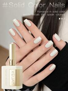 1 Bottle 40ml Grayish White Nail Polish Gel, Semi-Permanent Nail Polish Gel, Removable UV LED Nail Art Supplies, Nail Design DIY Decoration, Home Salon Gift For Women - White - View 3