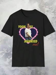 Yoongi Marry Me Graphic T-Shirt – 100% Cotton Unisex   Tee,playeras de hombre,ropa de hombre,camisas para hombre,playeras cropped hombre,playeras - Negro - Ver 7