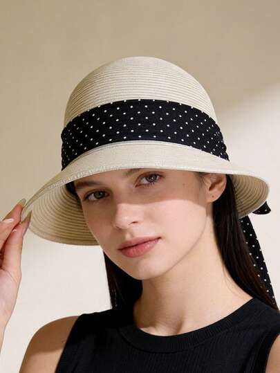 1 chiếc mũ rơm mới, thanh lịch, đa năng, thoải mái, thích hợp cho hoạt động ngoài trời như du lịch, đi biển, dự tiệc và mặc hàng ngày.