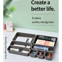 8-Piece Drawer Organizer Set, Plastic Drawer Organization System, Modular Drawer Organizers, For Organizing Socks, Underwear, Clothes, Combs, Office Supplies, And Kitchen Utensils - 1 Set - View 1