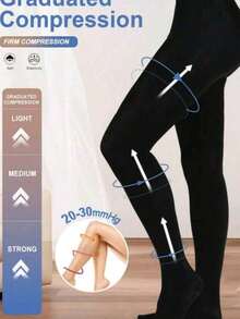 Women's 20-30mmHg Moderate Compression Pantyhose, Breathable & Soft, High Waist Sexy Leggings, Comfortable - Multicolor - View 6