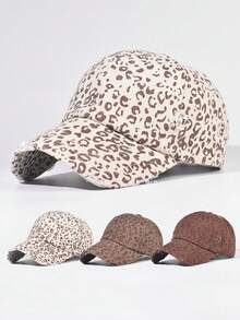 1 chiếc mũ lưỡi trai in họa tiết da báo cổ điển, mũ snapback thời trang và đa năng dành cho cả nam và nữ, thích hợp cho mùa thu. - A - Xem 1