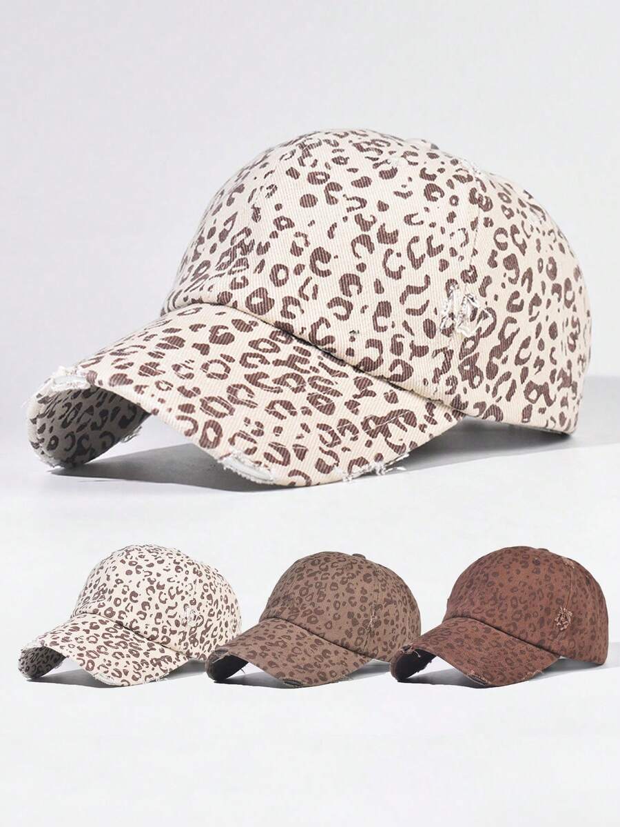 1 chiếc mũ lưỡi trai in họa tiết da báo cổ điển, mũ snapback thời trang và đa năng dành cho cả nam và nữ, thích hợp cho mùa thu. - A - Xem 1