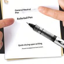 1pc/6pcs/12pcs Black/Blue/Red Ink Ballpoint Neutral Pens, 0.5mm Ultra-Fine Tip Ballpoint Pens, Smooth Writing, Suitable For Journaling, Drawing, School And Office Stationery - Multicolor - View 4