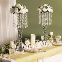 1 Set Bohemian Wedding Arch, 21.7 Inch/55cm Tall Wedding Aisle Flower Stand, Crystal Artificial Flower Decor, Suitable For Wedding Party Birthday Event Reception - one-size - View 6